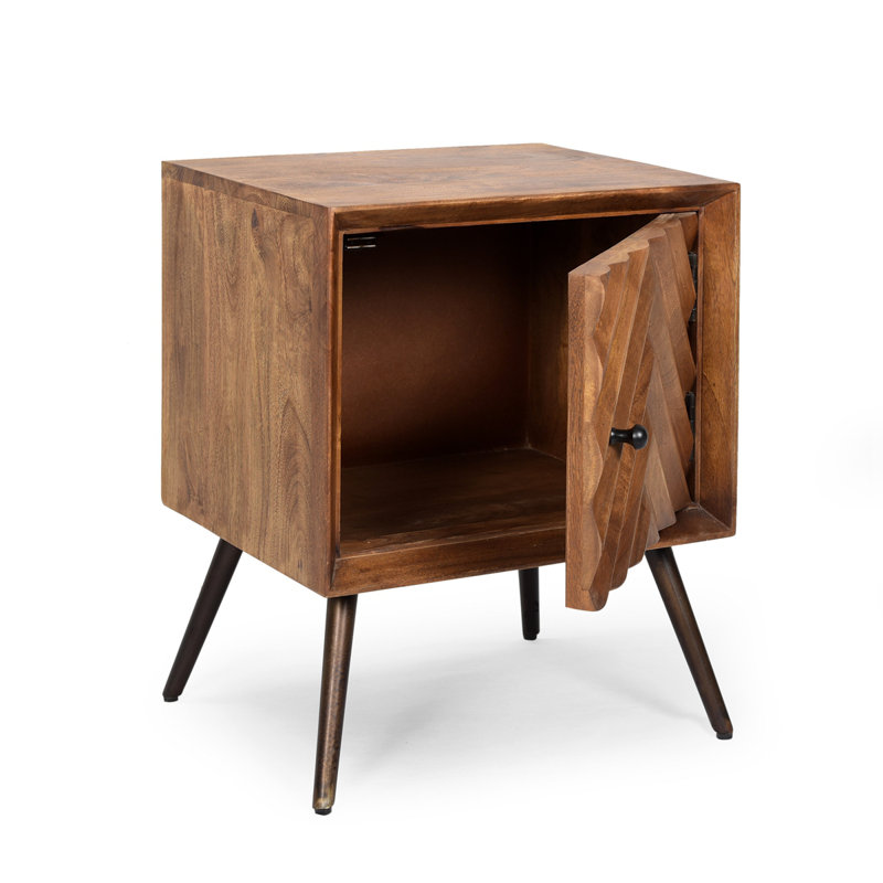 Petite table de chevet avec table de chevet en bois et fer