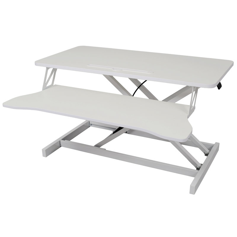 Adjustable Height Standing Laptop Desk,Adjustable Sit to Stand Up Workstation with Keyboard Tray, White