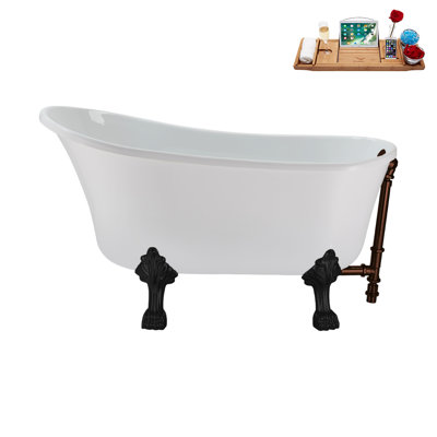 51.2'' x 25.6'' Freestanding Soaking Acrylic Bathtub