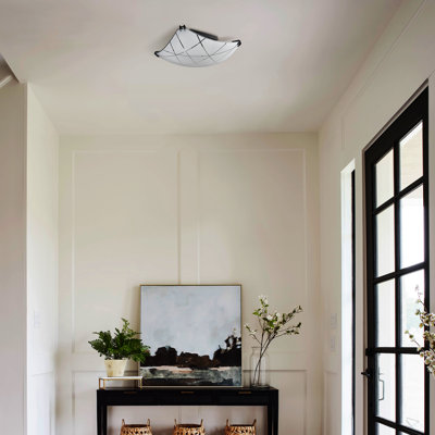 Modern Gold Ceiling Light with Square Curving Shade Dimmable
