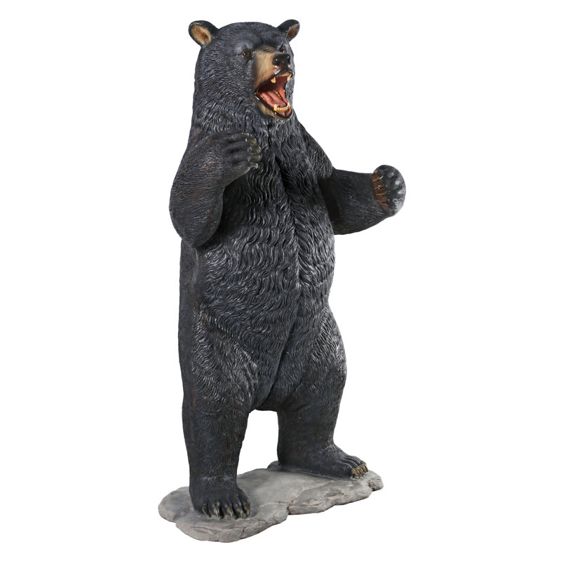 Statue ours noirs qui grogne grandeur nature