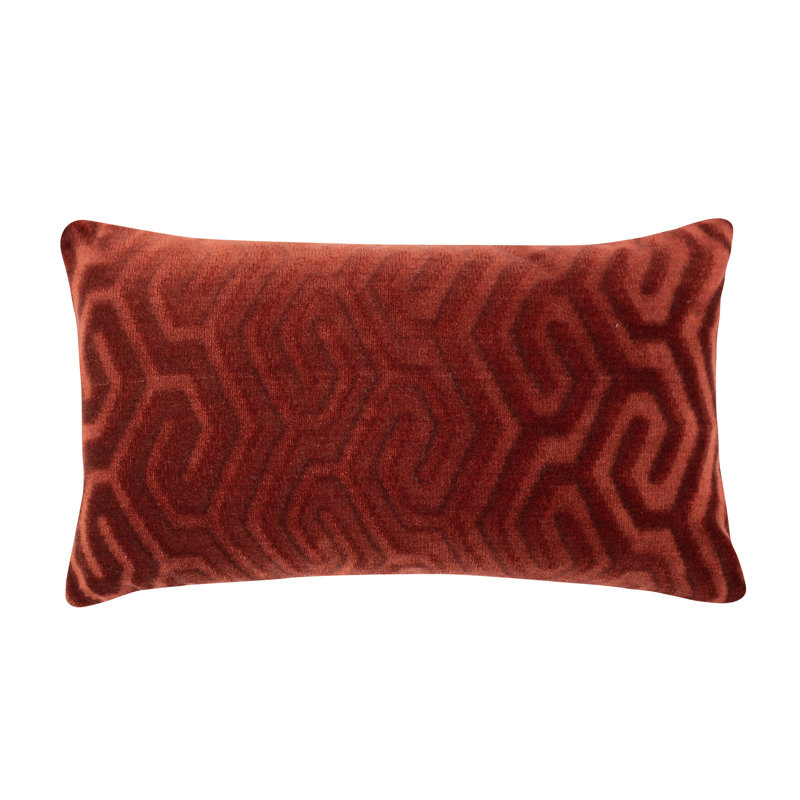 Housse de coussin rectangulaire luxueuse Zulu Oyster, Rouge