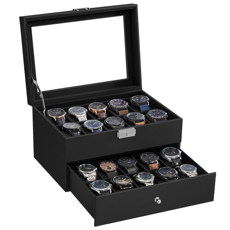Medium Density Fibreboard Watch Box +, Black