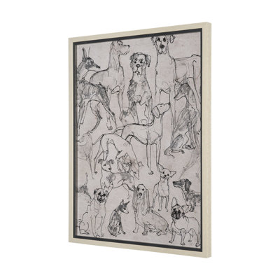 Croquis de chat par Studio, reproduction d'art encadrée à la main avec passe-partout