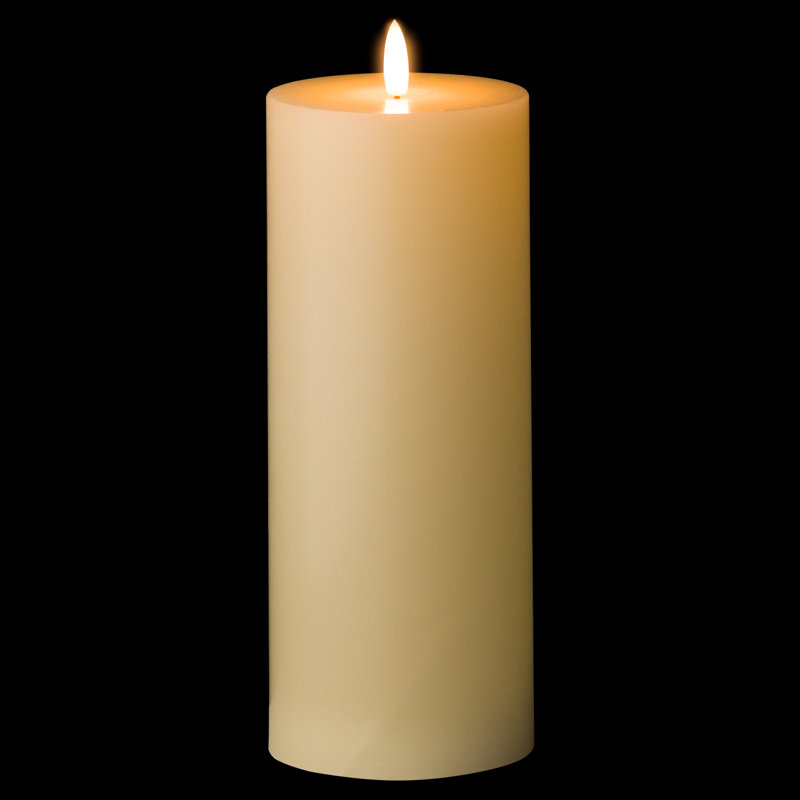 Unscented Flameless Pillar Candle, 23 cm H x 9 cm W x 9 cm D