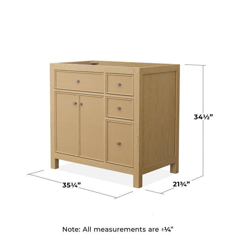 Pendry 35.25" Freestanding Single Bathroom Vanity Base Only, Brushed Nickel