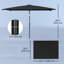Parasol rectangulaire en aluminium 6,4 x 9,7 pi