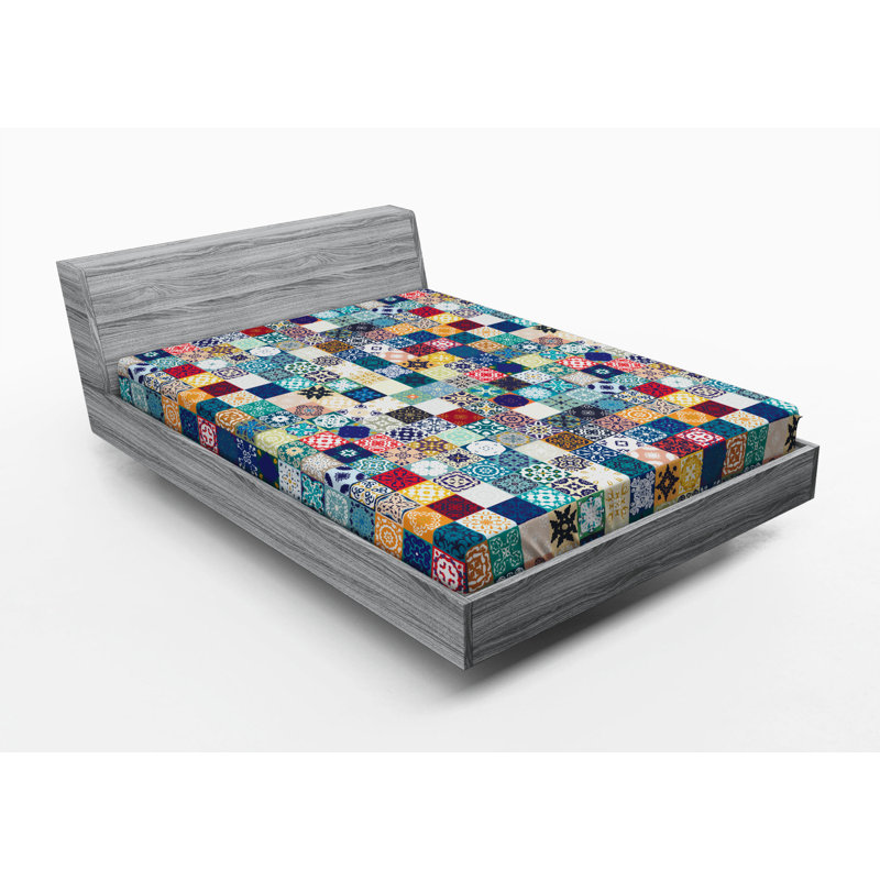 Microfiber Patchwork Fitted Sheet, Queen Fitted Sheet