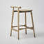 Madeira Upholstered Stool with Solid Wood Frame-1875086761