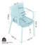 Fauteuil empilable 4 pièces pour intérieur / extérieur - dossier ergonomique à lattes, matériau toutes saisons - patio, balcon, café-1840842716
