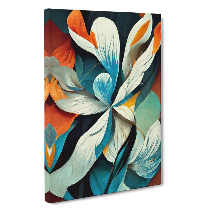 XV1022-374X Abstract Painting Flowers No.1 - Print, No Matte, 50cm H x 35cm W, Wrapped Canvas