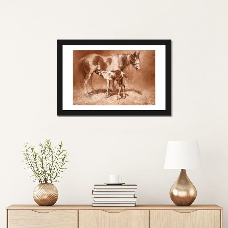 « sienna paint », impression sur toile, H 16 po x l 24 po x P 1 po, Papier d'art encadré noir, Blanc