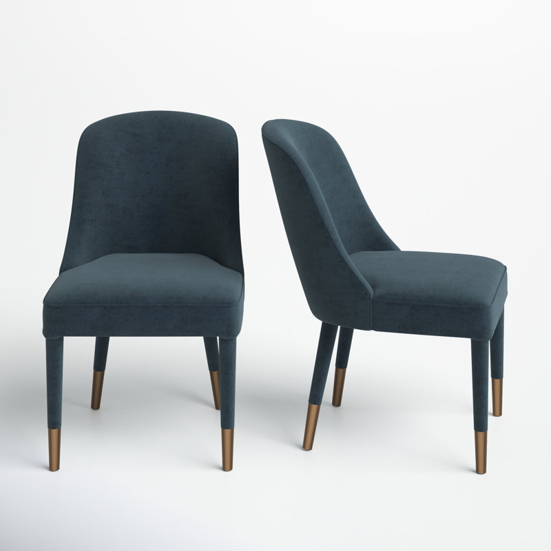 Belhaven 19'' H Velvet Upholstered Parsons Chair, Blue