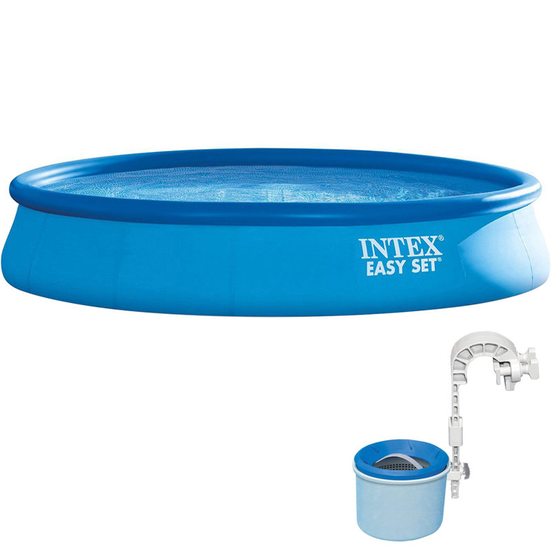 Intex Easy Set Inflatable Pool Set (15' X 33") Plus Deluxe Pool Skimmer
