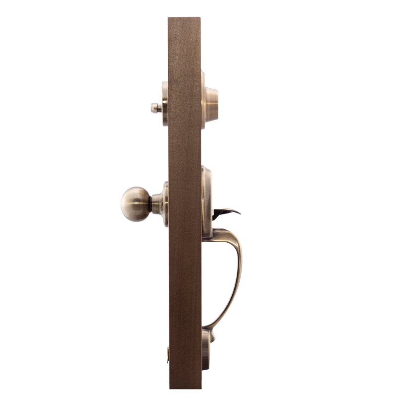 Antique Brass Single Cylinder Deadbolt Door Handleset