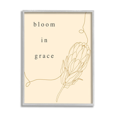 «Bloom In Grace Minimalistic Plant Blossom», dessin par Lil 'Rue - impression
