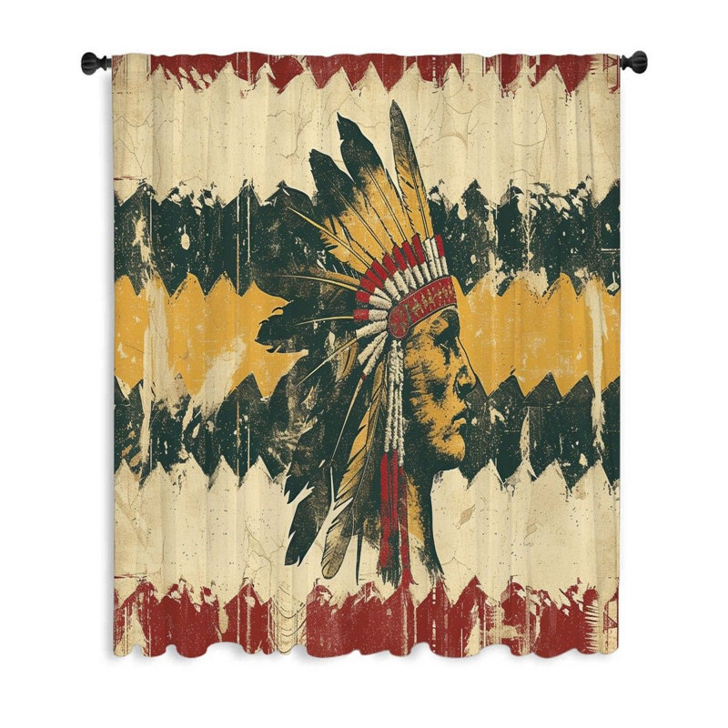 Native Sheer Curtain Single Panel, 53" W x 87" L
