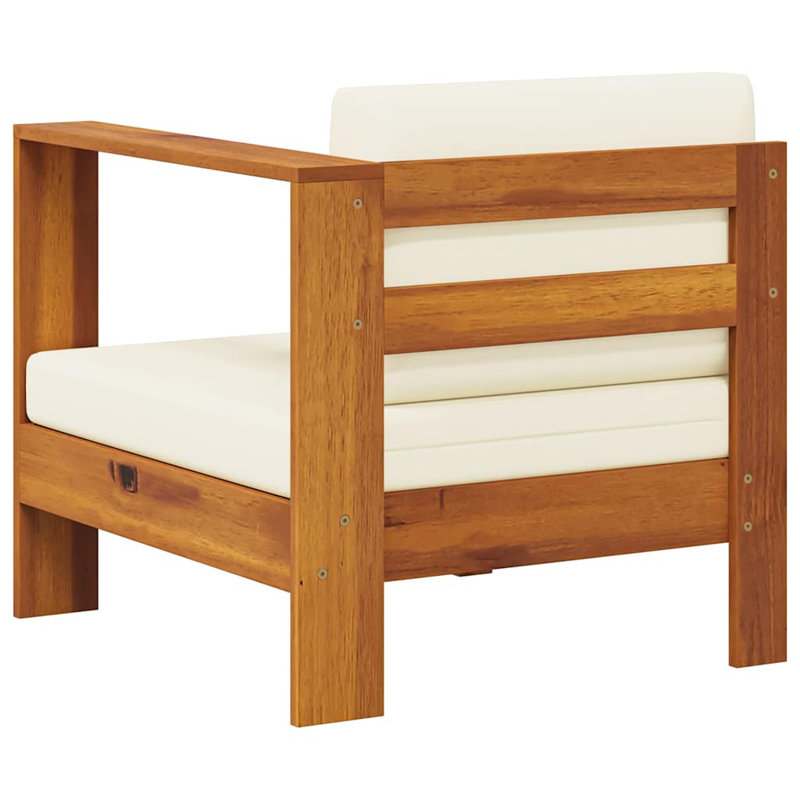 Canapé en bois Canapé de jardin d'extérieur durable standard en bois d'acacia blanc crème