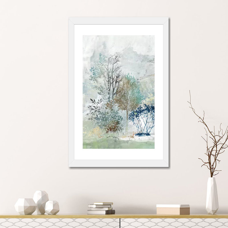 "Silence mystère I" par Allison Pearce, reproduction d’art, H 32 po x l 24 po x P 1 po, Blanc, Papier encadré noir