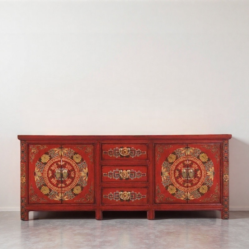 Meuble télé rouge rétro