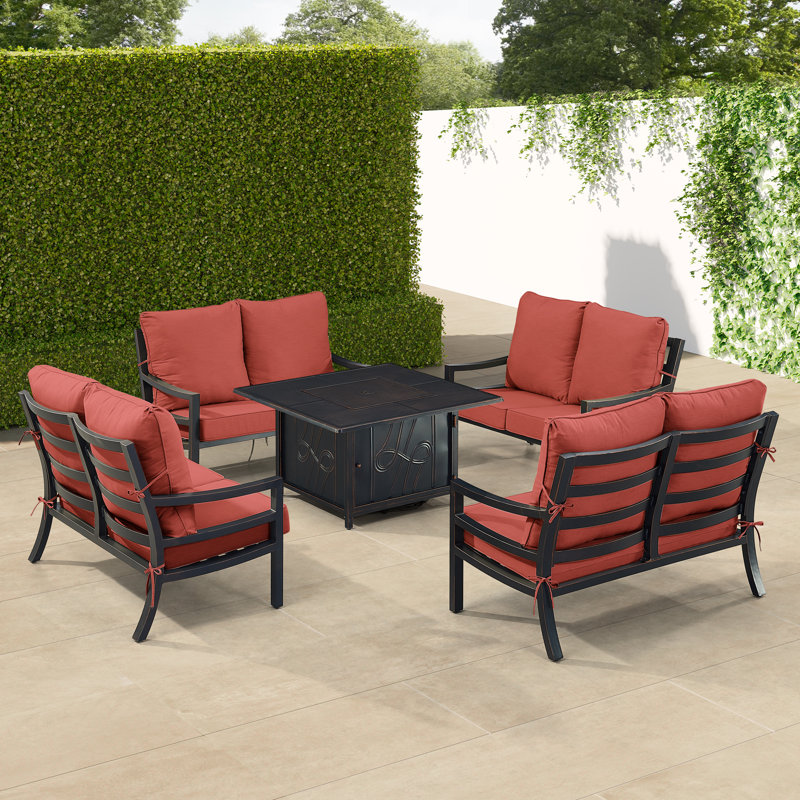 Ferrentino Outdoor 6 - Piece Conversation Set, Red