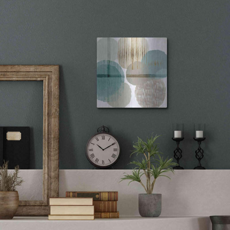 Art mural en métal Brayden Studio «Teal Harmony I» par Flora Kouta, H 12 po x l 12 po