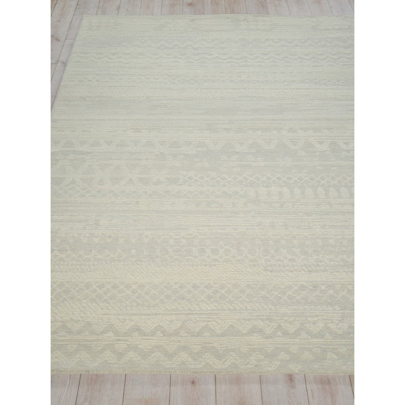 Martha Hand Tufted New Zealand Wool Silver/Ivory Area Rug, 8'X10'