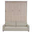 Grand lit escamotable avec canapé et DEL - Grand lit mural multifonctionnel, beige