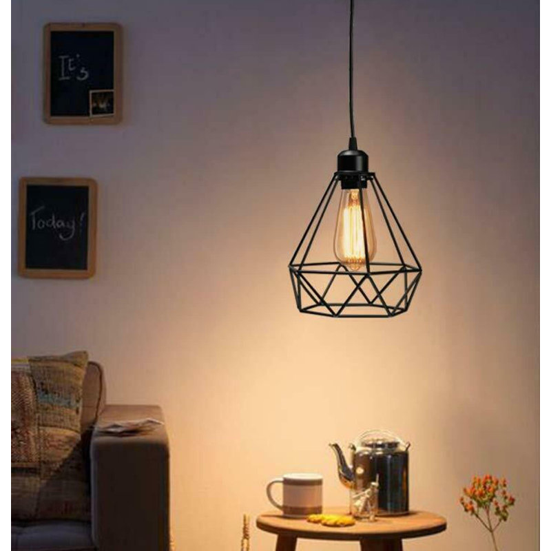 19cm H Metal Novelty Lamp Shade ( Uno ), Black