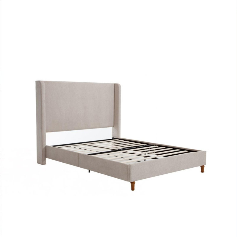 Mozter Boucle  Upholstered Wingback Bed