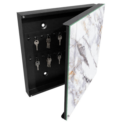 Key cabinet, Opens to the right, 30x30x5, White, Subtle patterns with a touch of luxury, 