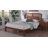 Baxton Studio Raewyn Wood Platform Bed -  Low Profile Bed Frame With Decorative Rattan Weave Inlay And Rounded Headboard, Queen