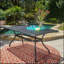 TABLE RECTANGLE CAYman avec treillis tissé en panier, aluminium coulé robuste et trou pour parasol pour les repas en plein air