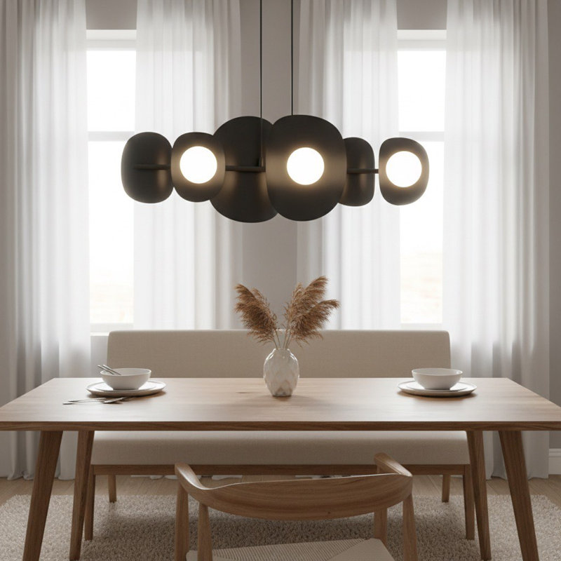- Light Matt Pendant, 6 Lights, Black