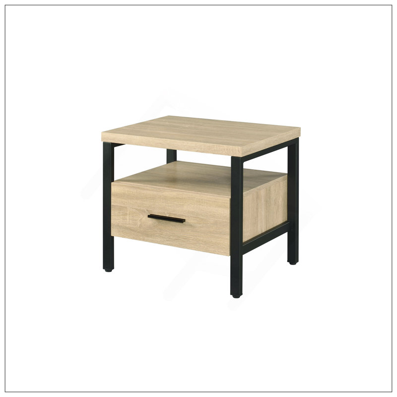 Yawan Oak & Black Finish Accent Table