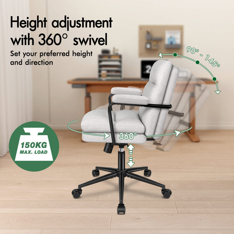 Office Chair, Grey, Chenille