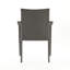 De 4 chaises empilables en PE gris avec structure en fer, coussins à eau, courbées pour décorer le patio extérieur et détendre les sièges