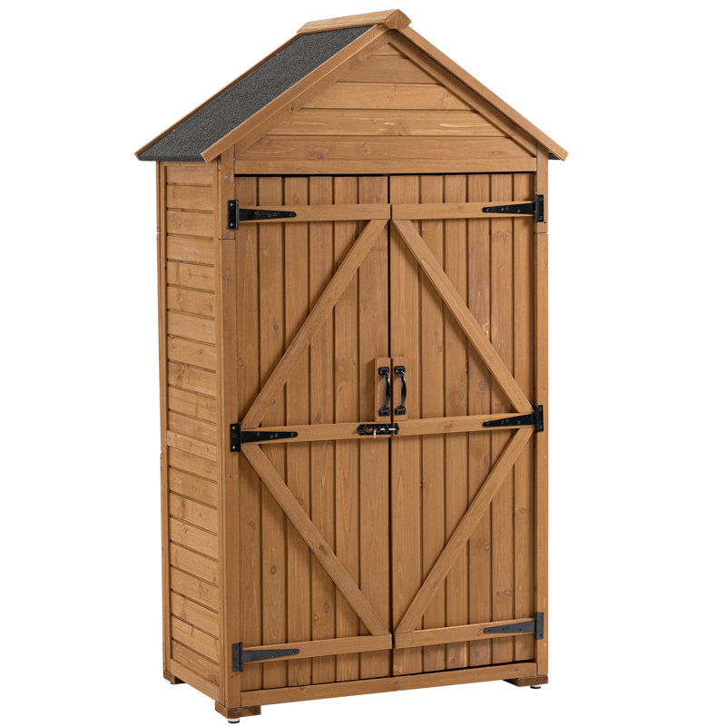 Armoire de rangement extérieure, Brun jaune