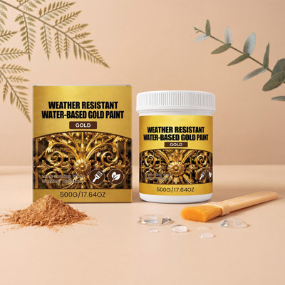 gold paints Water Base Gold Paint Gold Paint Artists Supplies Wood 500ml Suitable For Decoration On Tiles Monuments Canvases Etc