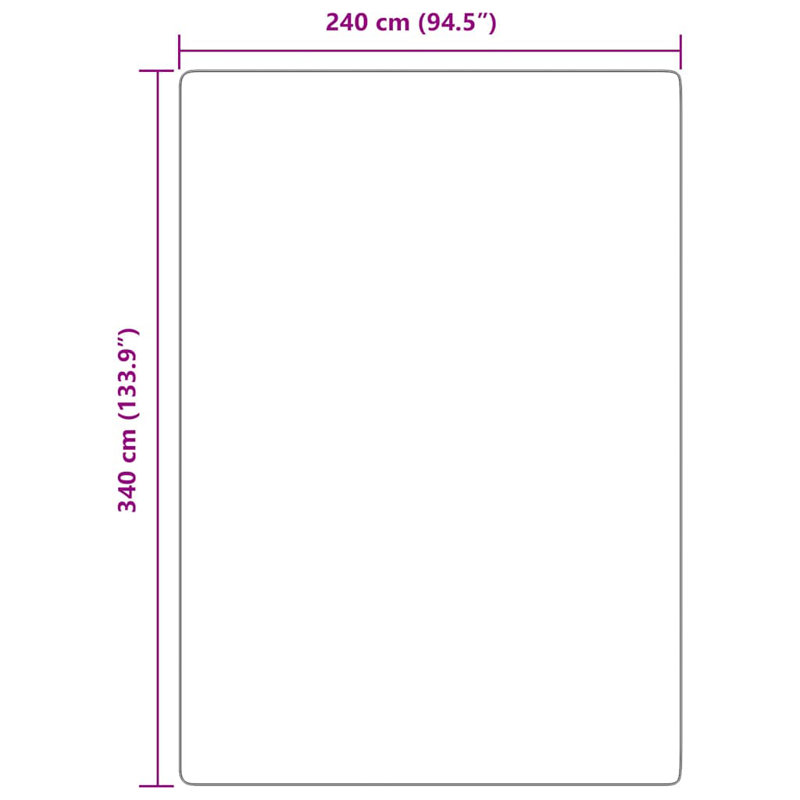 Solid Colour Area Rug, Rectangle 340 x 240cm