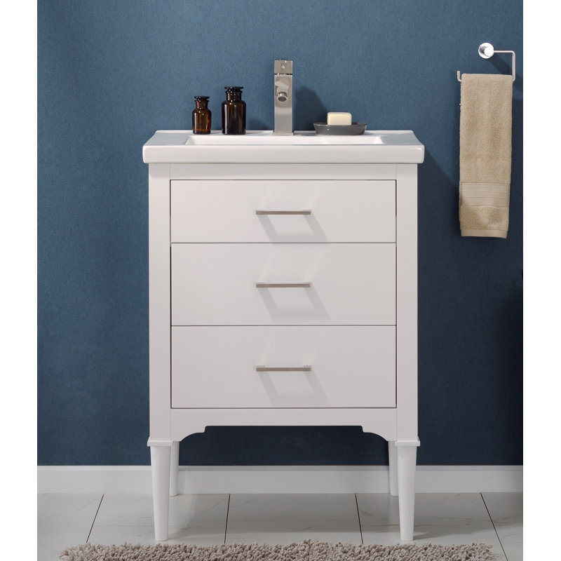 Ensemble de meuble-lavabo simple 24 po Gwenda, Blanc