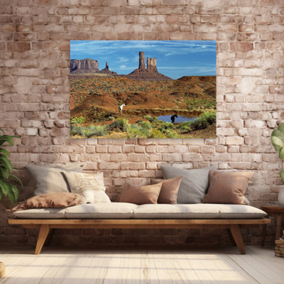 Horses Near A Watering Hole Arizona Usa Abstract Contemporary Horse Animal Landscape Art