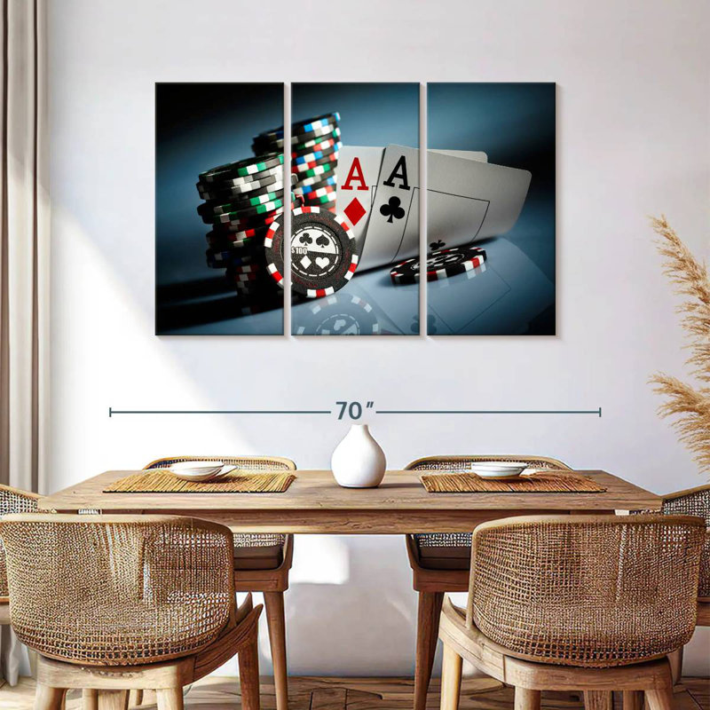 Senne Casino Chips And Cards, 36" H x 57" W