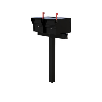 Package: Duo Mount MailVault Mailbox /w/ Pyramid Caps (2 Mailboxes, Alt Duo Mount Post /w/ MV Hardware)