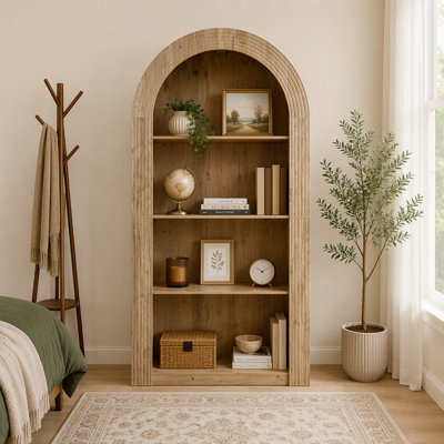 78.74"Mid Century Tall Arched Bookcase