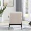 Fauteuil d'appoint élégant en bois luxueux et foncé recouvert de tissu-22856982