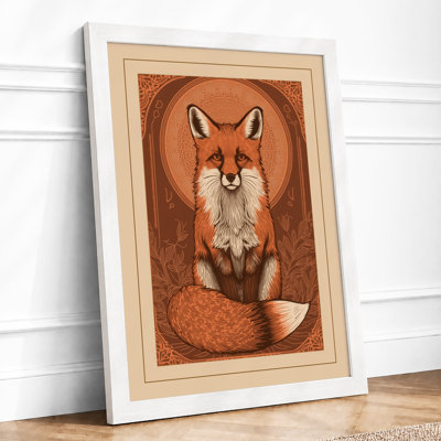 Alert Fox Portrait Rustic - Print