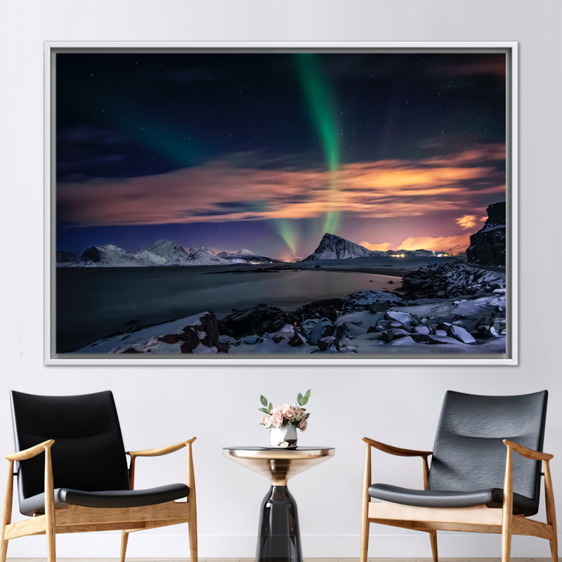 Print on Canvas, White, Floater Framed Print without Mat, 80 cm H x 110 cm W