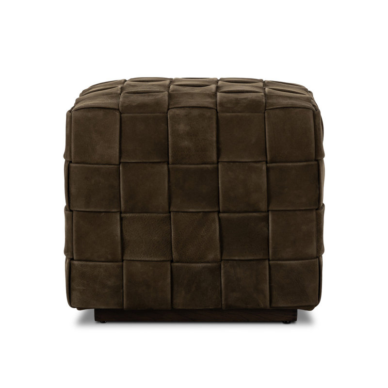 FLORES Square Ottoman, Chocolate Brown