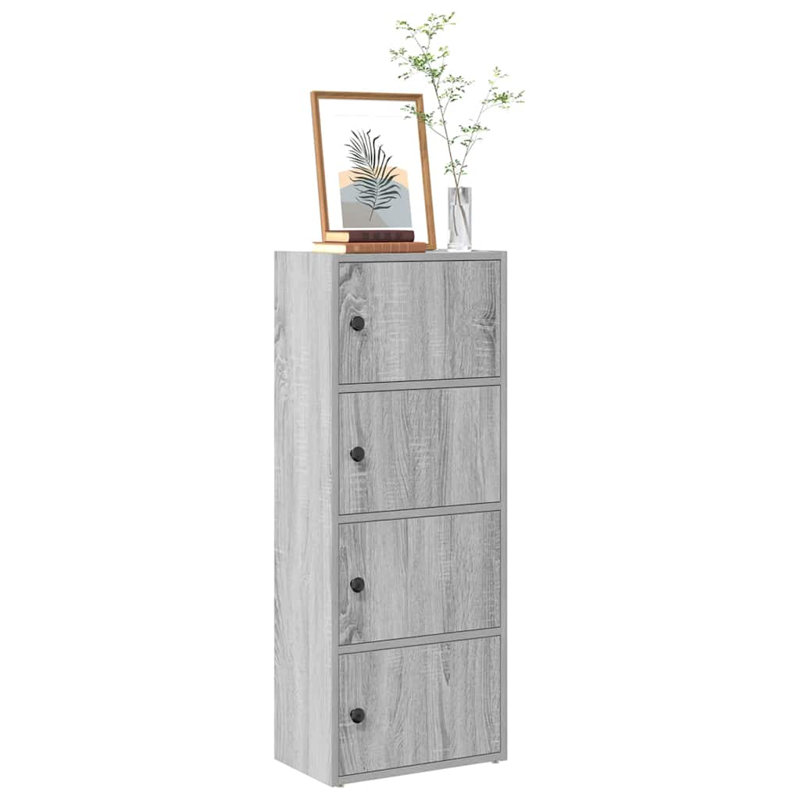 Bibliothèque compacte vidaXL, (4 tablettes) H 40,2 po x l 15,7 po x P 9,4 po, Gris Sonoma